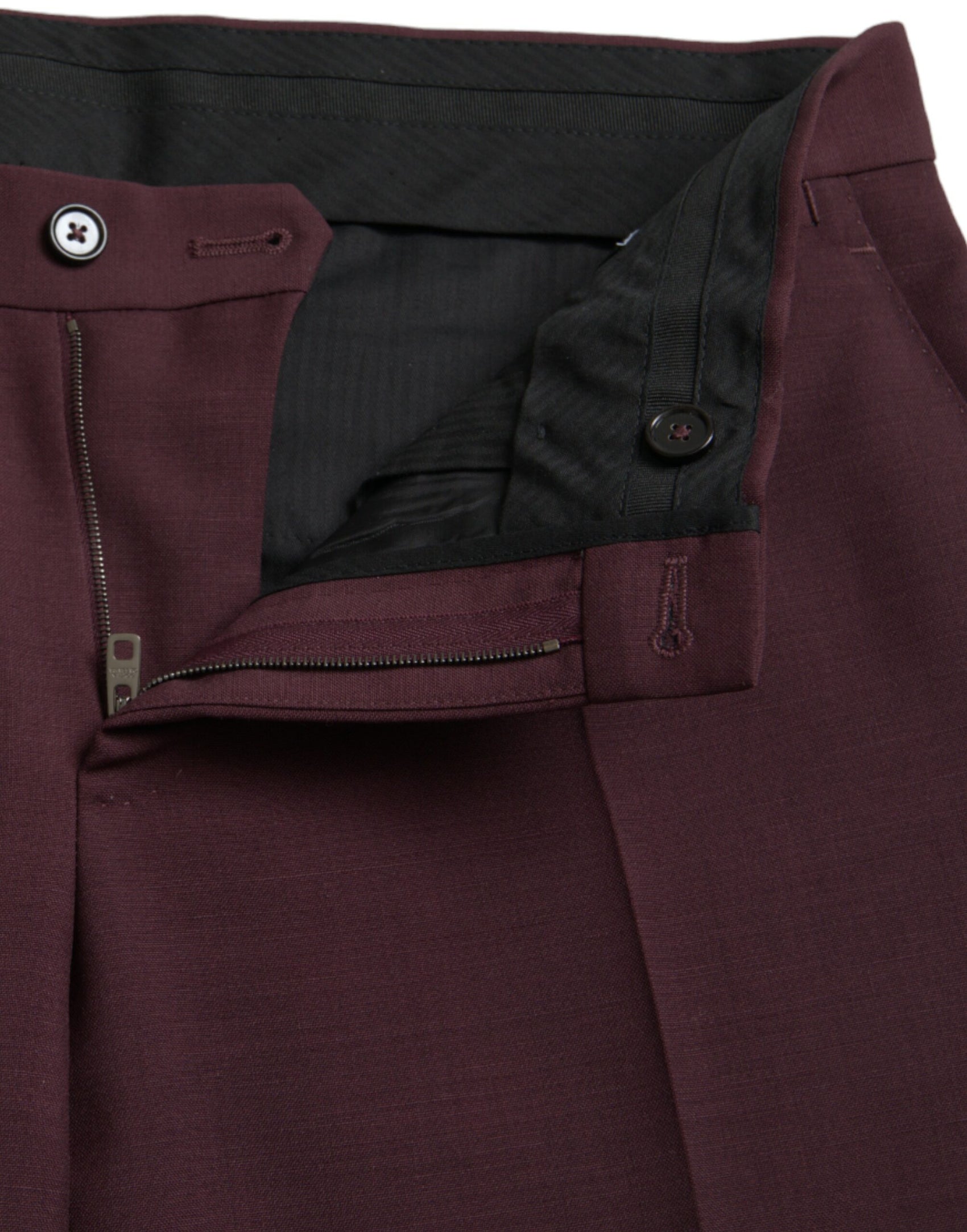 Kastanienbraune Anzughose aus Wolle für Herren in Slim Fit