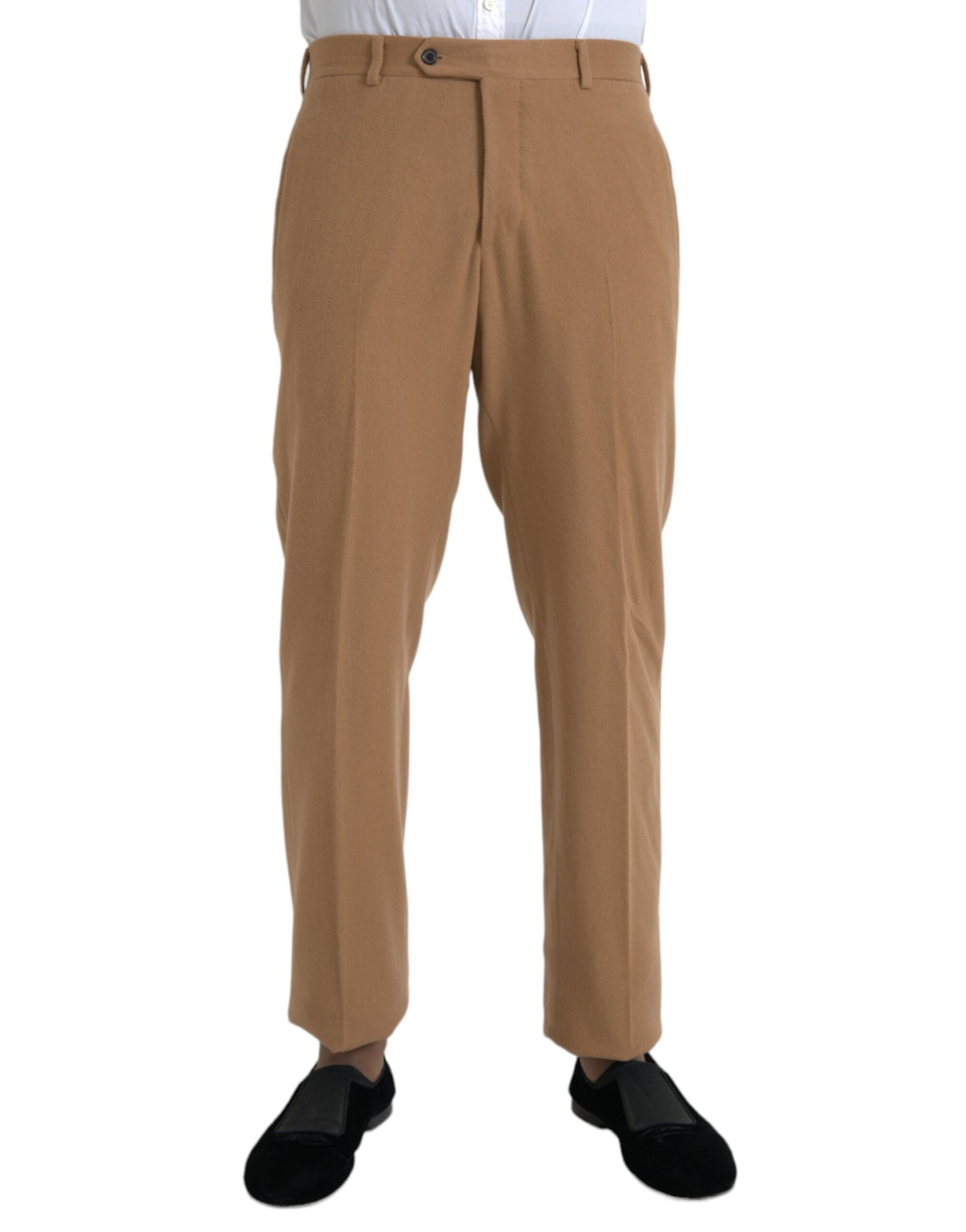 Beige Kaschmirhose für Herren mit geradem Schnitt