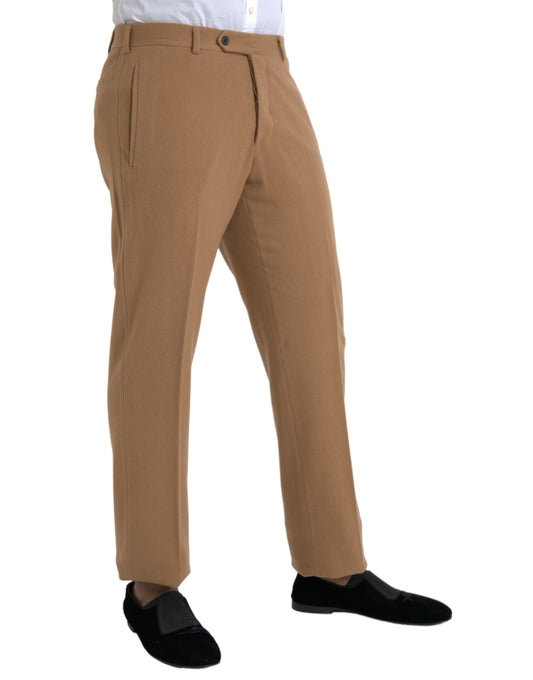 Beige Kaschmirhose für Herren mit geradem Schnitt