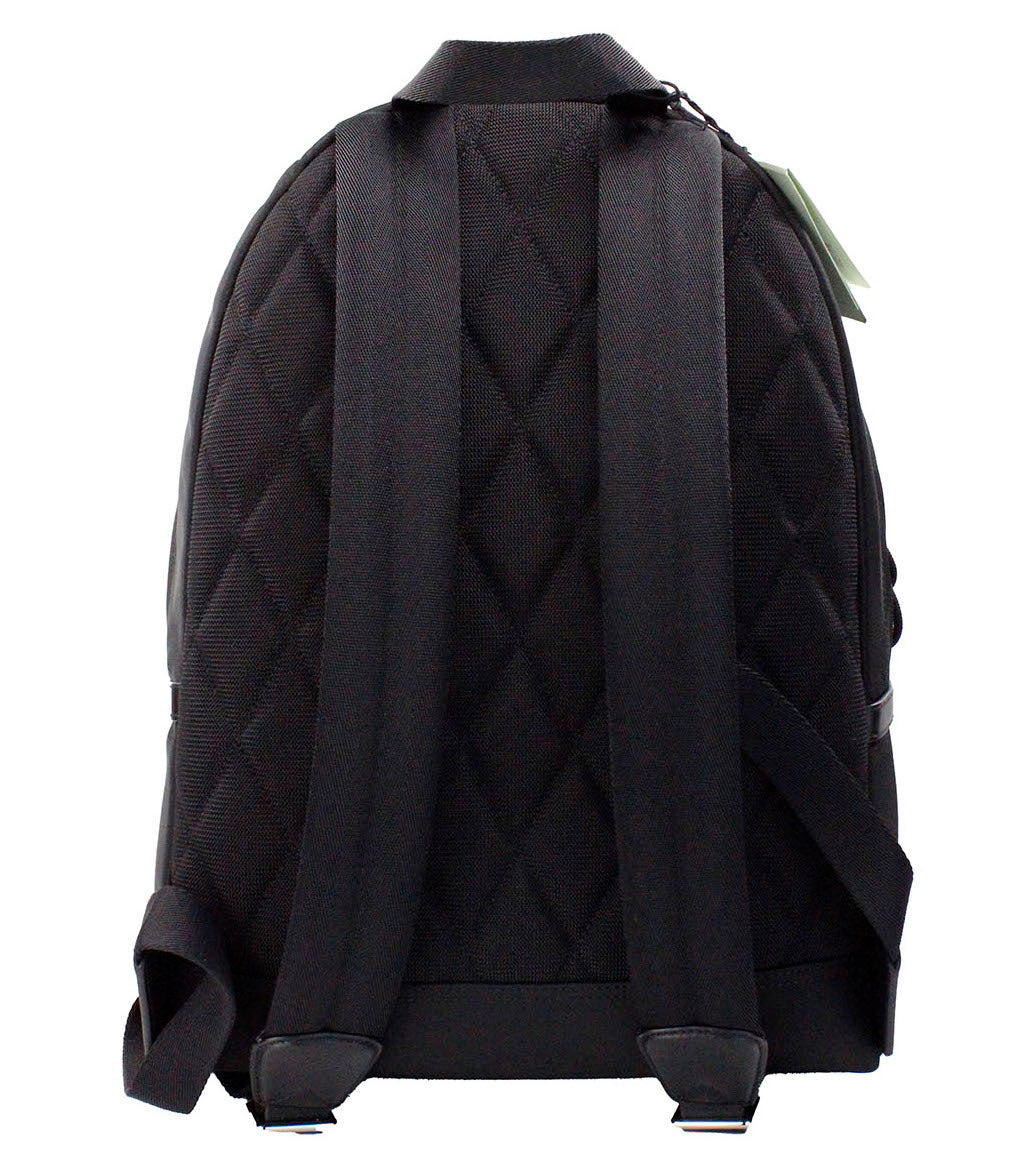 Abbeydale Branded Stamp Schwarzer Nylon-Rucksack, Schultertasche, Büchertasche