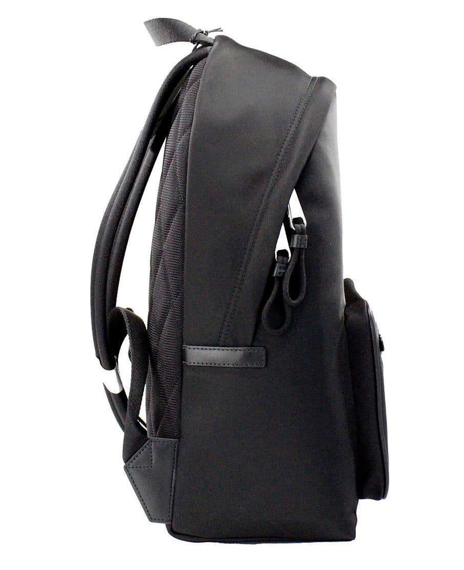 Abbeydale Branded Stamp Schwarzer Nylon-Rucksack, Schultertasche, Büchertasche