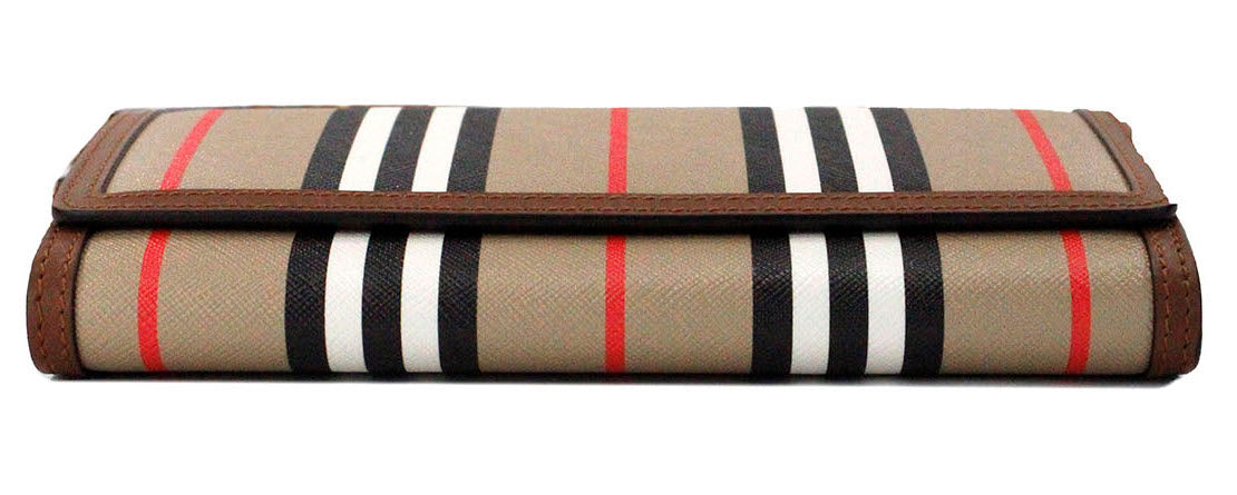 Borsa a tracolla in pelle e-canvas color cuoio Hannah Icon Stripe Archive