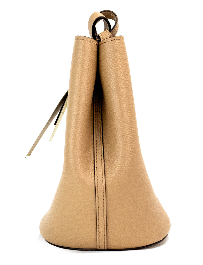 Borsa a secchiello in pelle di cammello Haymarket Check Lorne Small