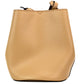 Lorne Small Camel Haymarket Check Pebble Leather Bucket Handbag Purse