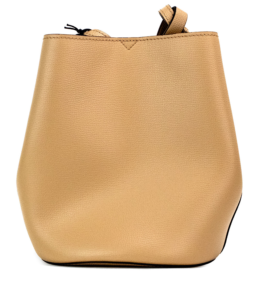 Borsa a secchiello in pelle di cammello Haymarket Check Lorne Small