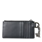 Black Calfskin Leather DG Logo Card Holder Wallet Men