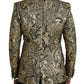 Gold SICILIA Jacquard Single Breasted Coat Blazer