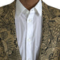 Gold SICILIA Jacquard Single Breasted Coat Blazer