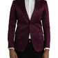 Maroon Silk Single Breasted Coat Blazer