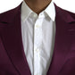 Maroon Silk Single Breasted Coat Blazer