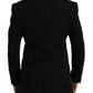 Black Wool Peak Single Breasted Coat Blazer