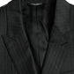 Black Stripe MARTINI Single Breasted Coat Blazer