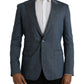 Blue Linen NAPOLI Single Breasted Coat Blazer