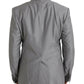 Gray Wool Peak Single Breasted Coat Blazer