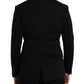 Black Wool Notch Single Breasted Coat Blazer