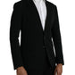 Black Wool Notch Single Breasted Coat Blazer