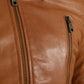 Brown Lamb Leather Full Zip Blouson Jacket