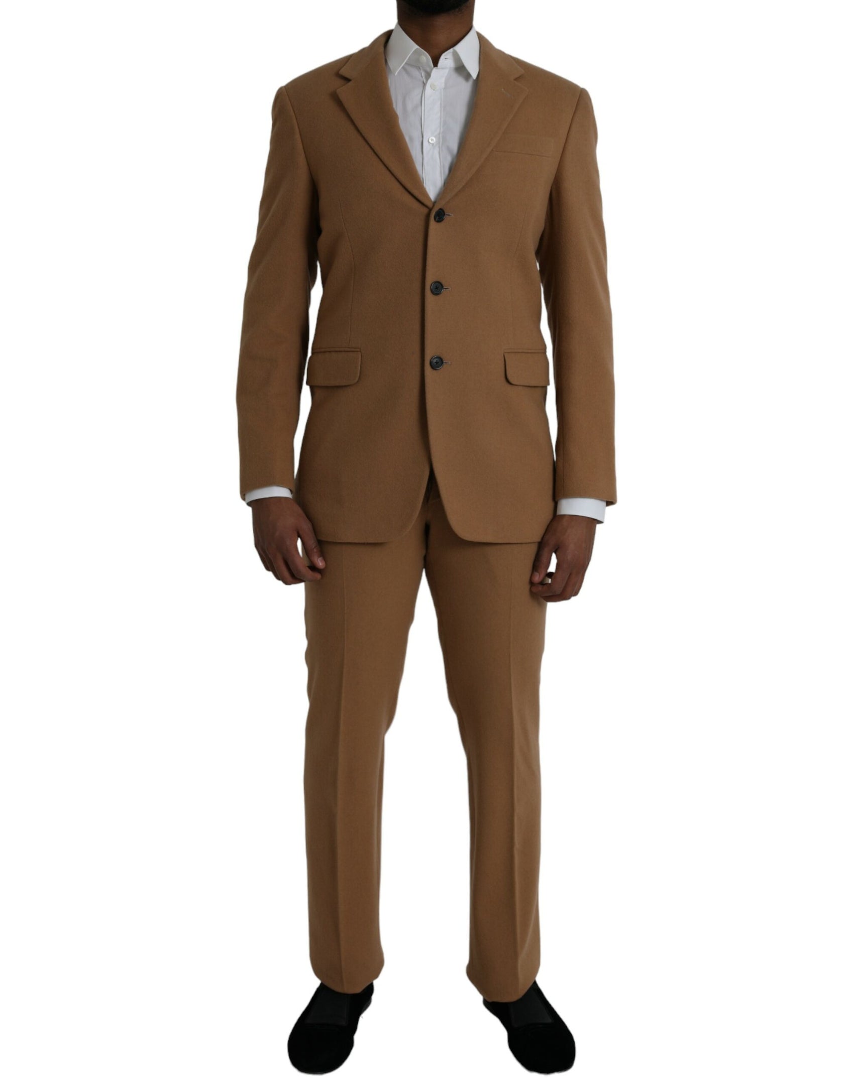 Abito monopetto in cashmere marrone 2 pezzi