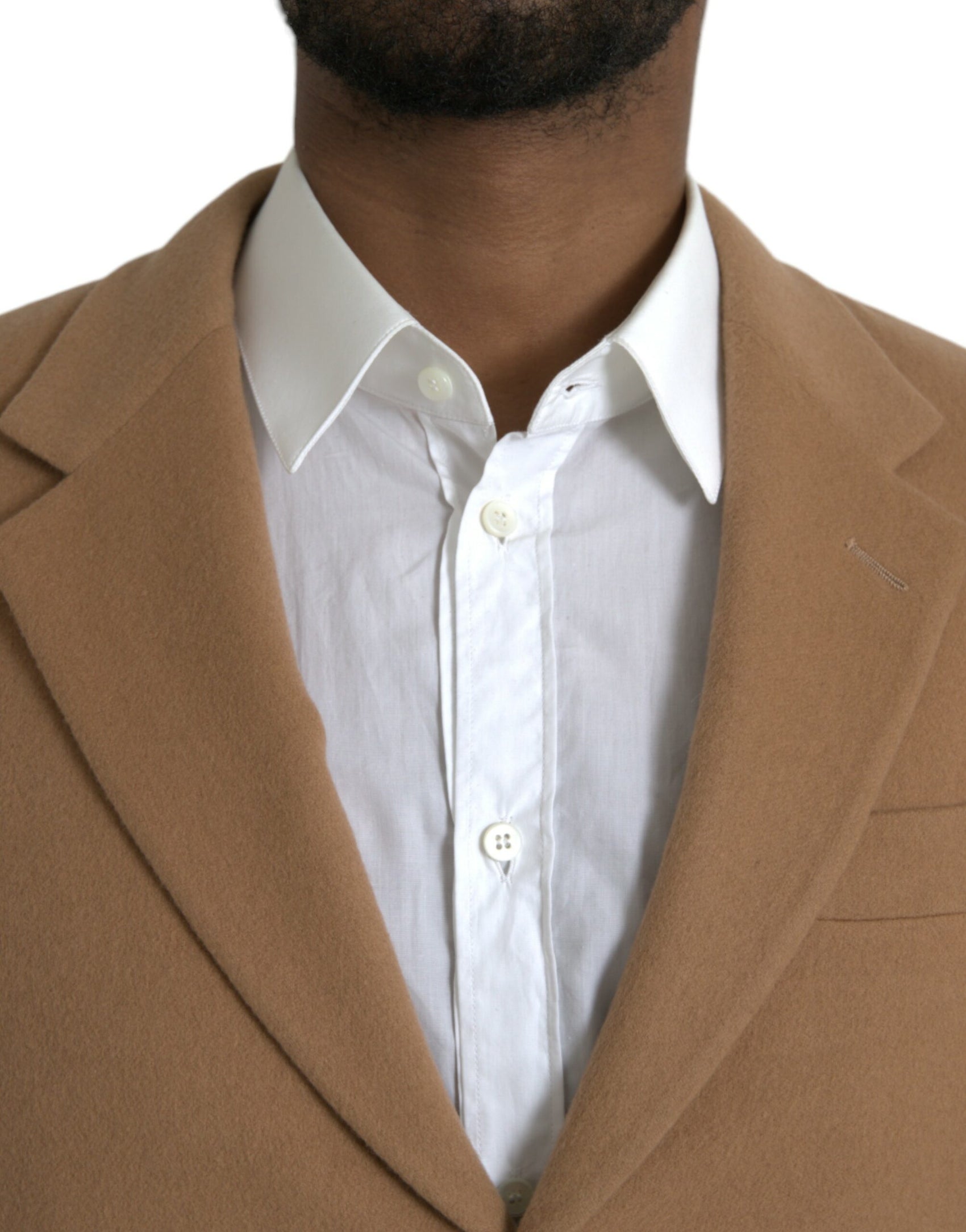 Abito monopetto in cashmere marrone 2 pezzi