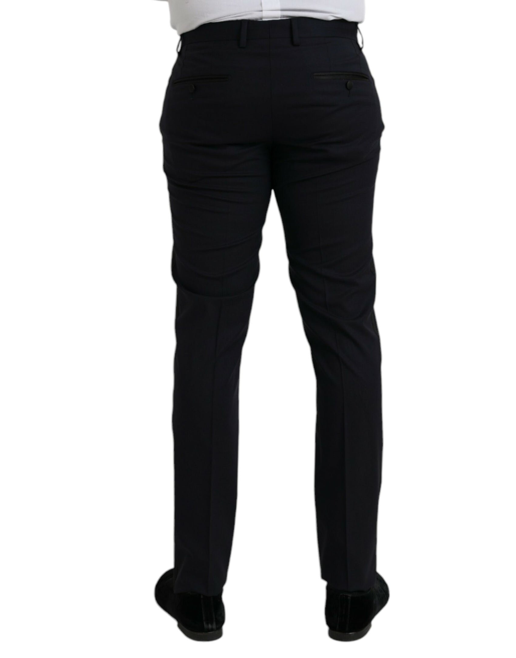 Dunkelblaue Slim Fit Anzughose aus Wolle