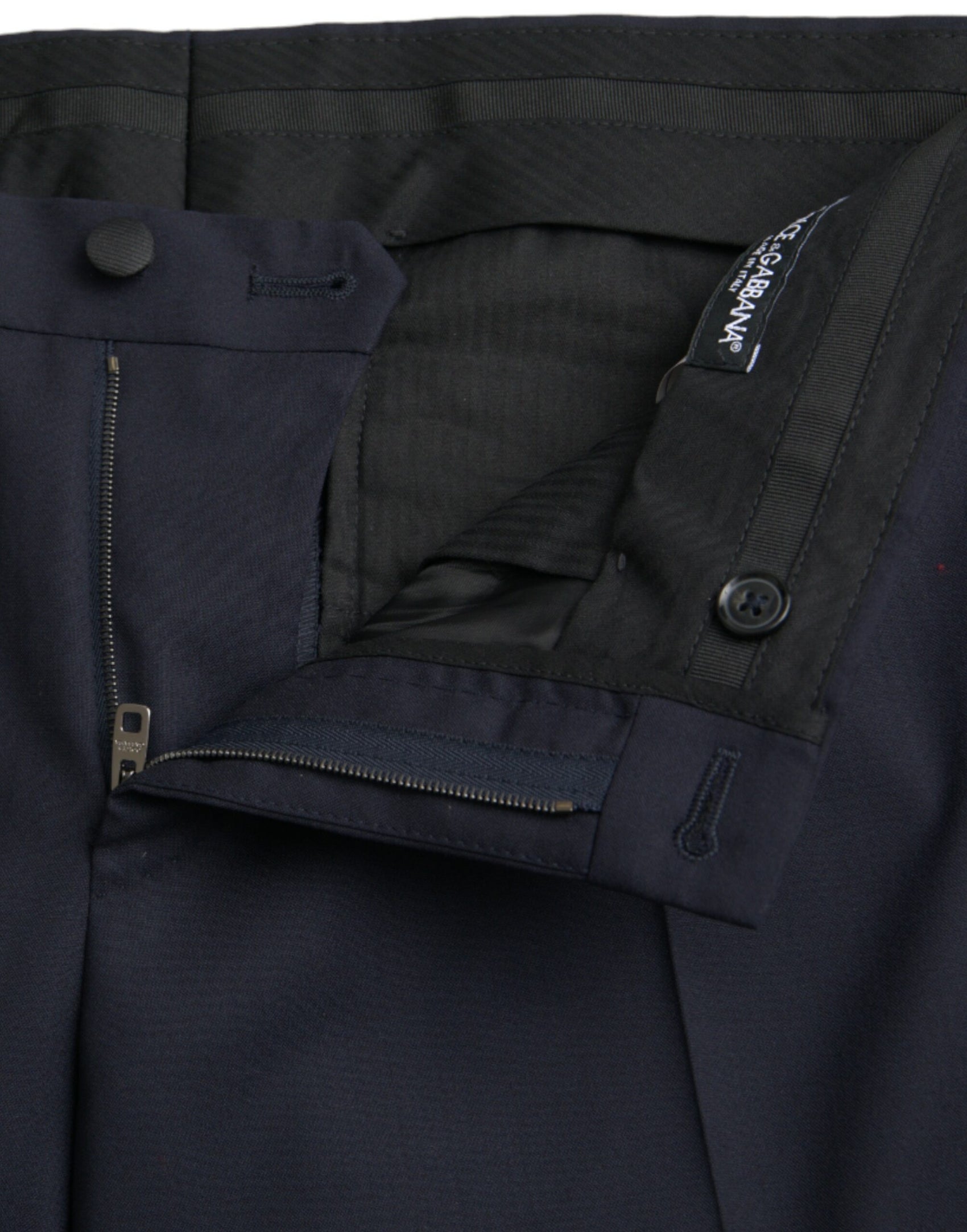 Dunkelblaue Slim Fit Anzughose aus Wolle