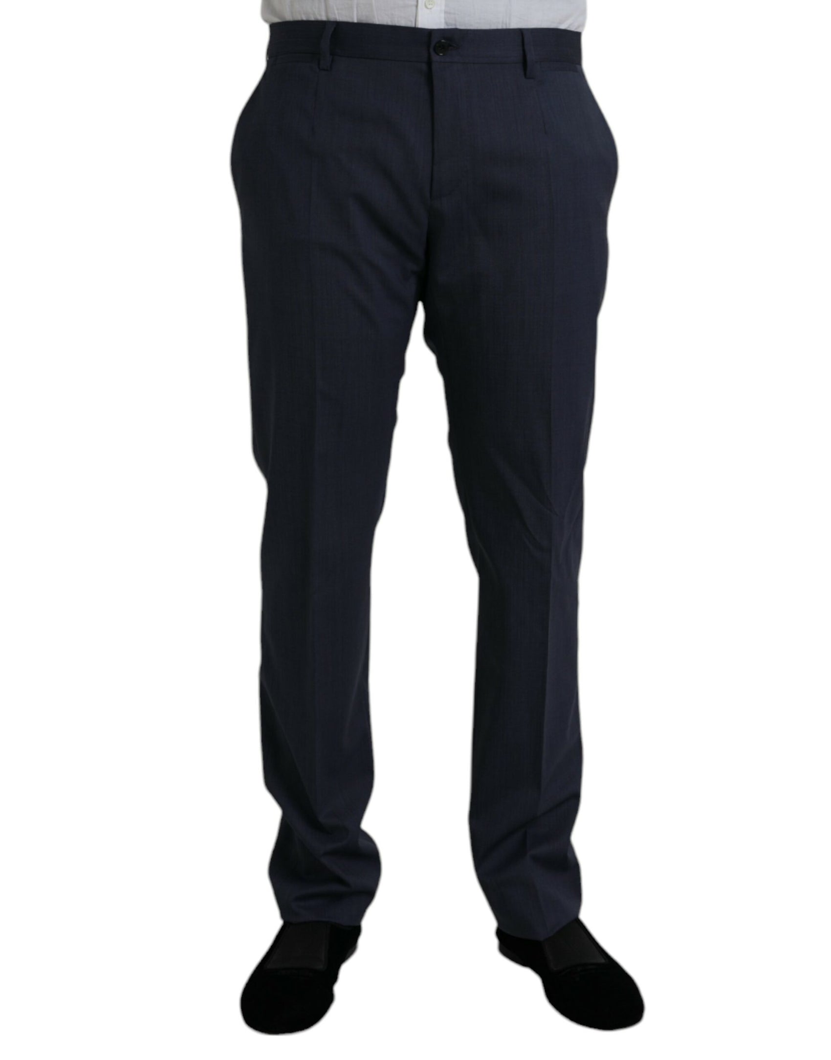 Blaue Slim Fit Anzughose aus Wolle