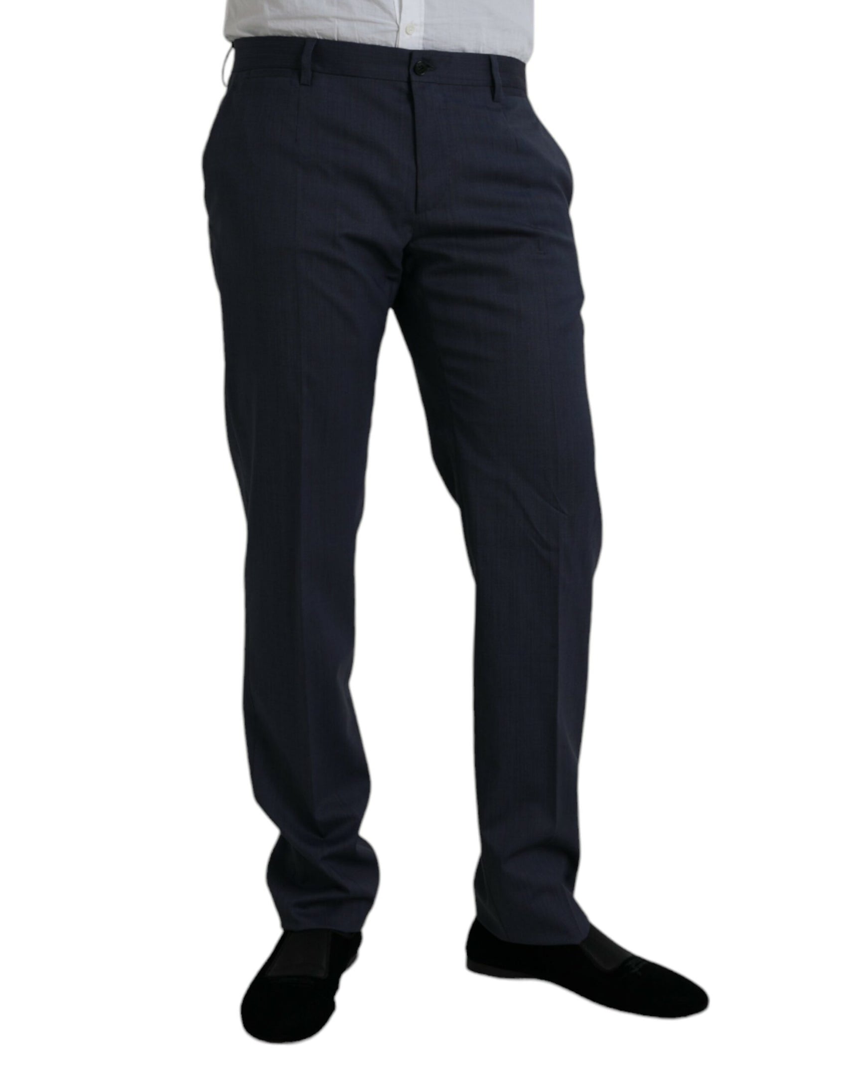 Blaue Slim Fit Anzughose aus Wolle