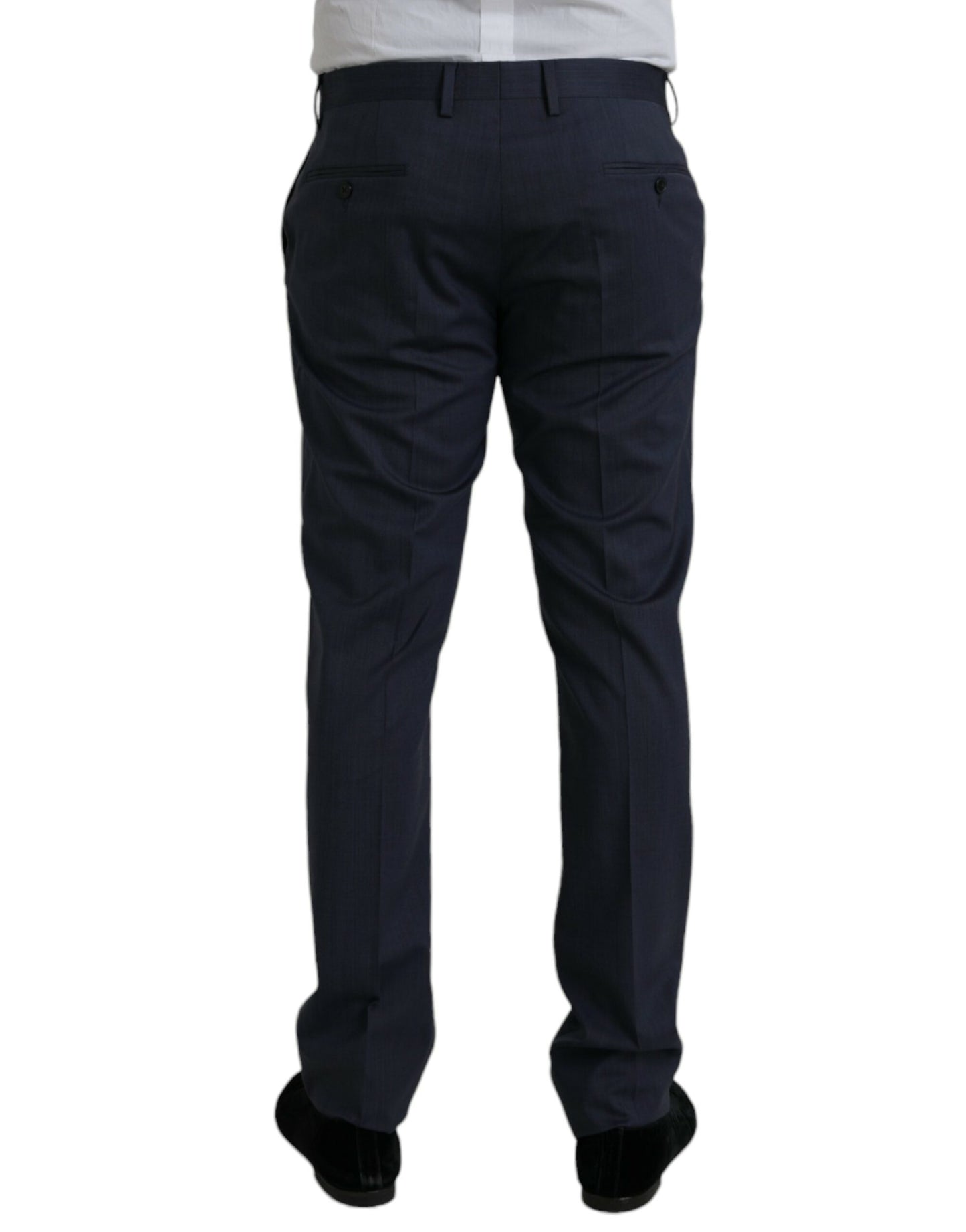 Blaue Slim Fit Anzughose aus Wolle