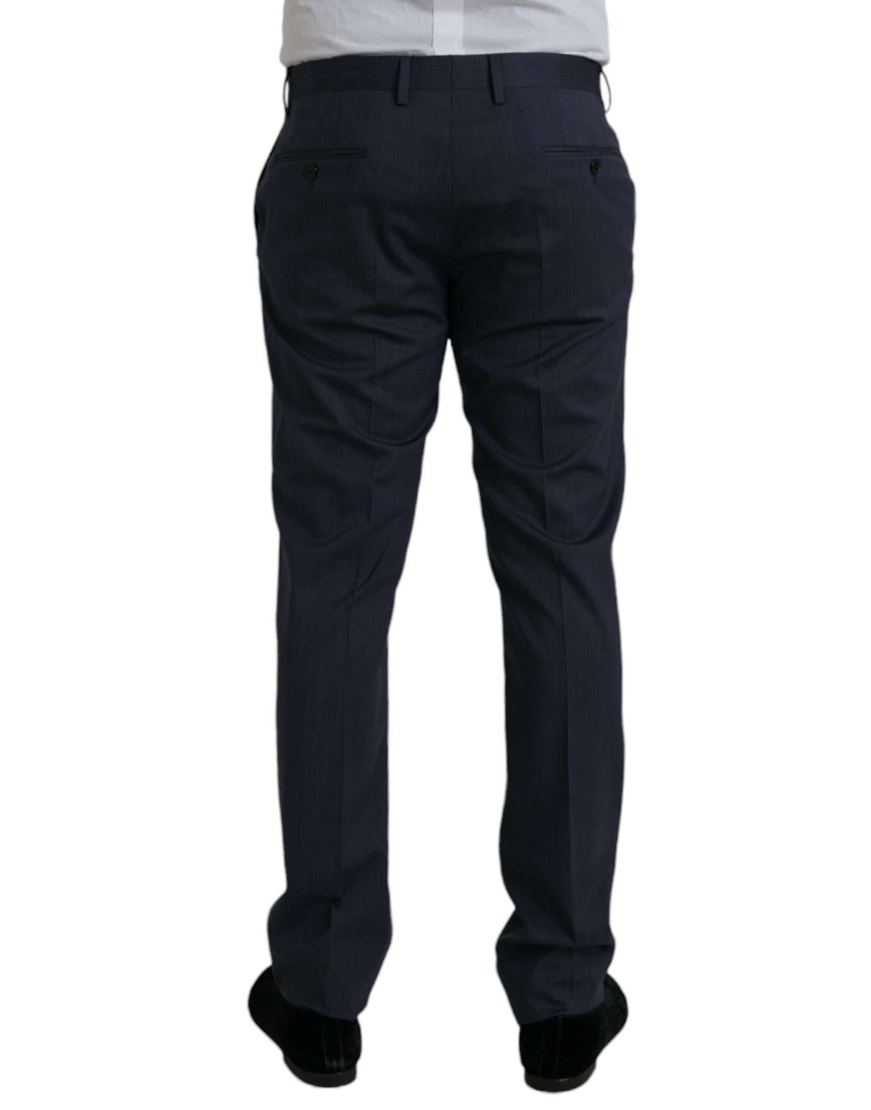 Blaue Slim Fit Anzughose aus Wolle