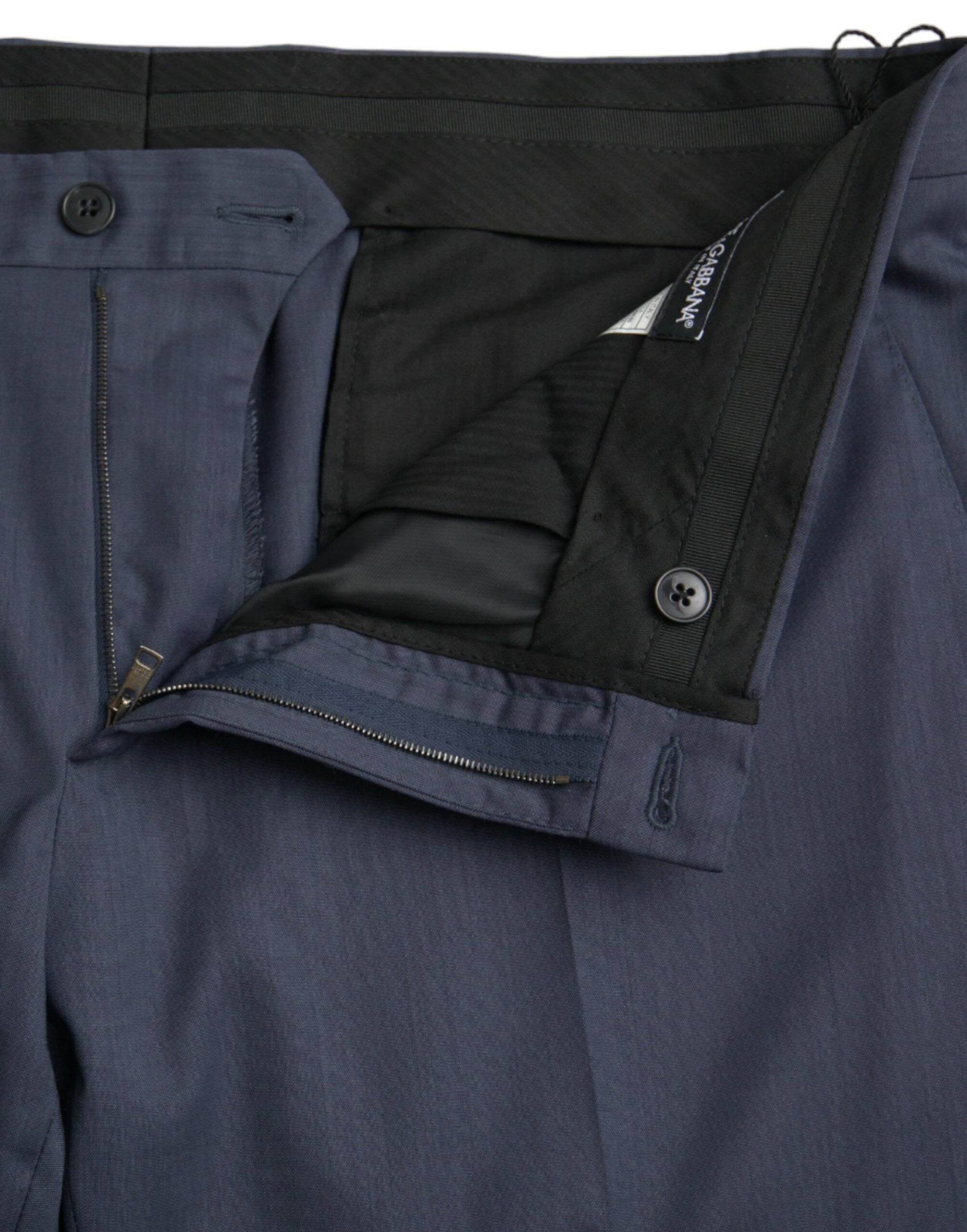 Blaue Slim Fit Anzughose aus Wolle