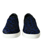 Blaue Sneakers aus Kalbsleder mit Leopardenmuster