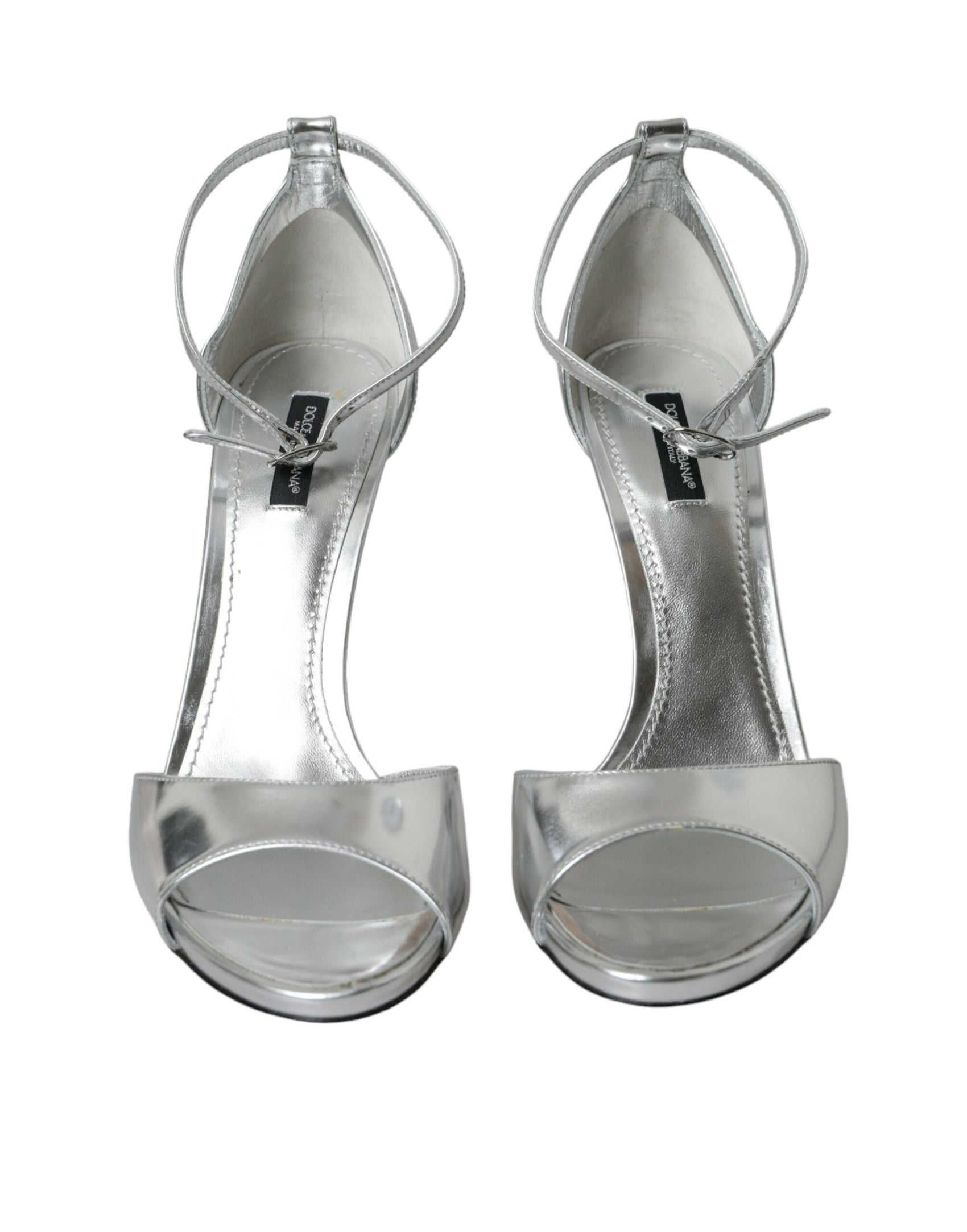 Silber KEIRA Leder Heels Sandalen Schuhe