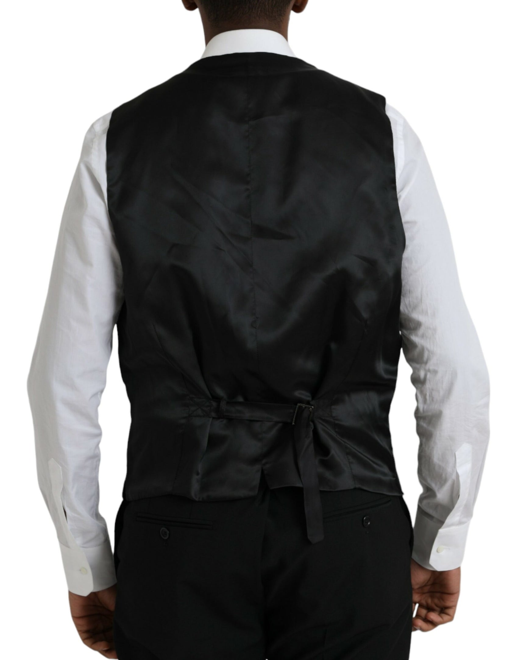 Schwarzer STAFF-Formeller 3-teiliger Anzug aus Polyester