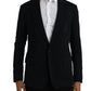 Black Wool Single Breasted Coat Blazer