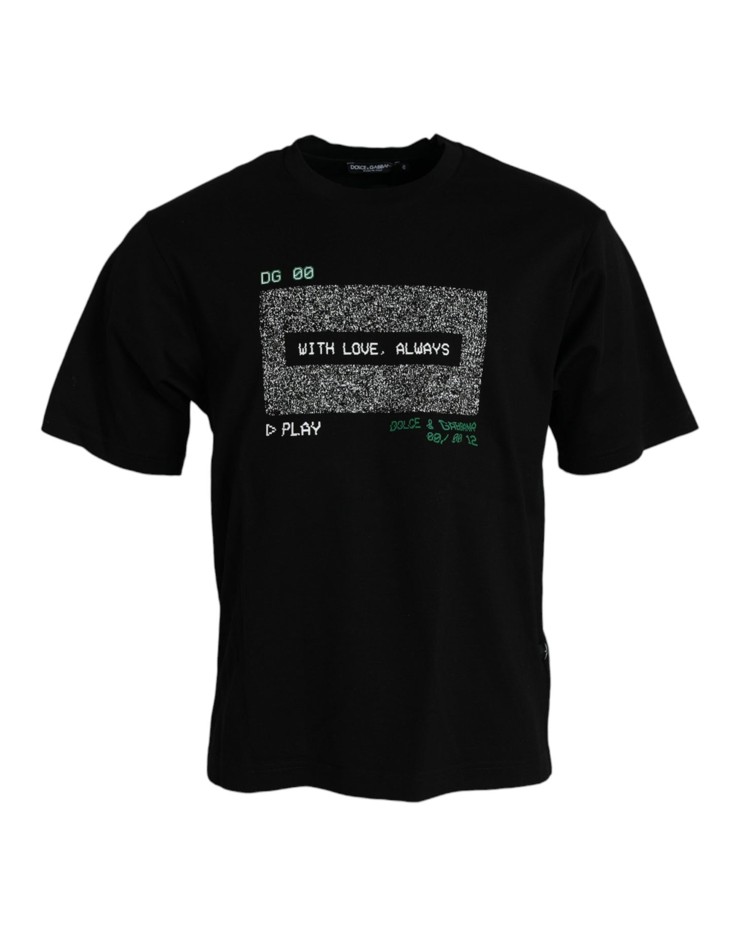 Schwarzes T-Shirt mit Rundhalsausschnitt „With Love Always“