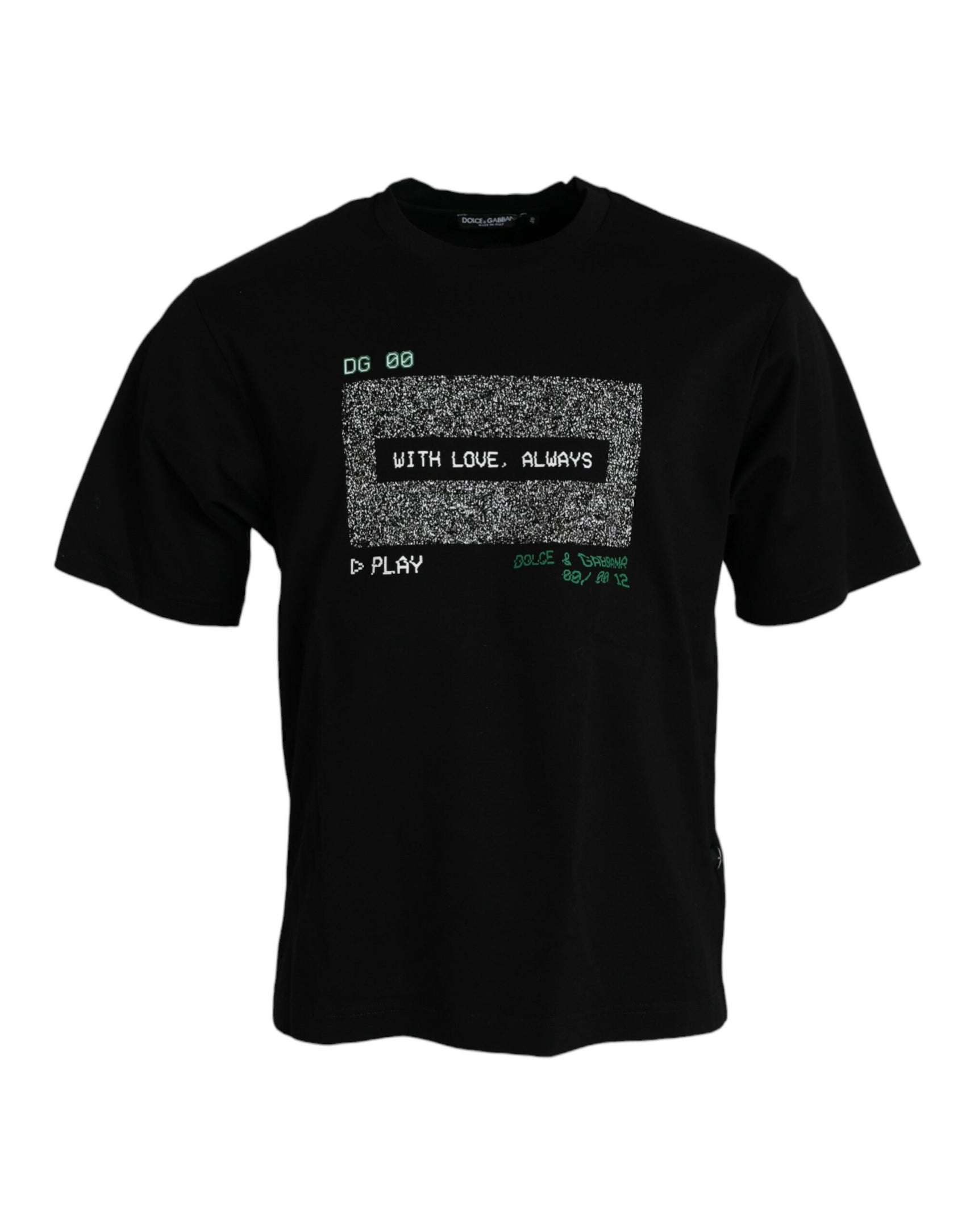 Schwarzes T-Shirt mit Rundhalsausschnitt „With Love Always“