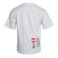 Weißes Amor Heart Baumwoll-T-Shirt mit Rundhalsausschnitt und kurzen Ärmeln
