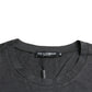 Graues T-Shirt mit Rundhalsausschnitt und kurzen Ärmeln und Logo-Print