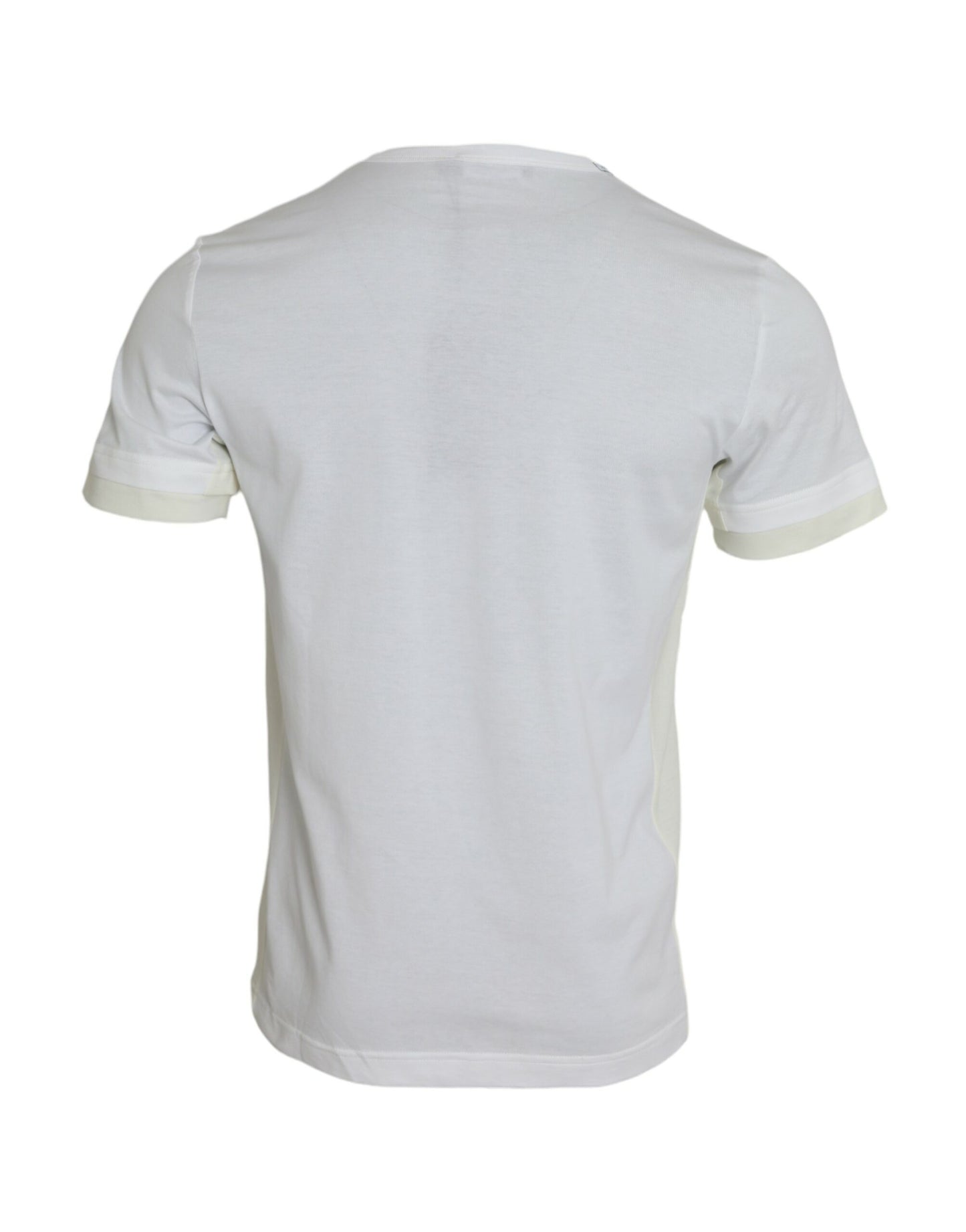 Weißes Baumwoll-T-Shirt mit kurzen Ärmeln und Tasche