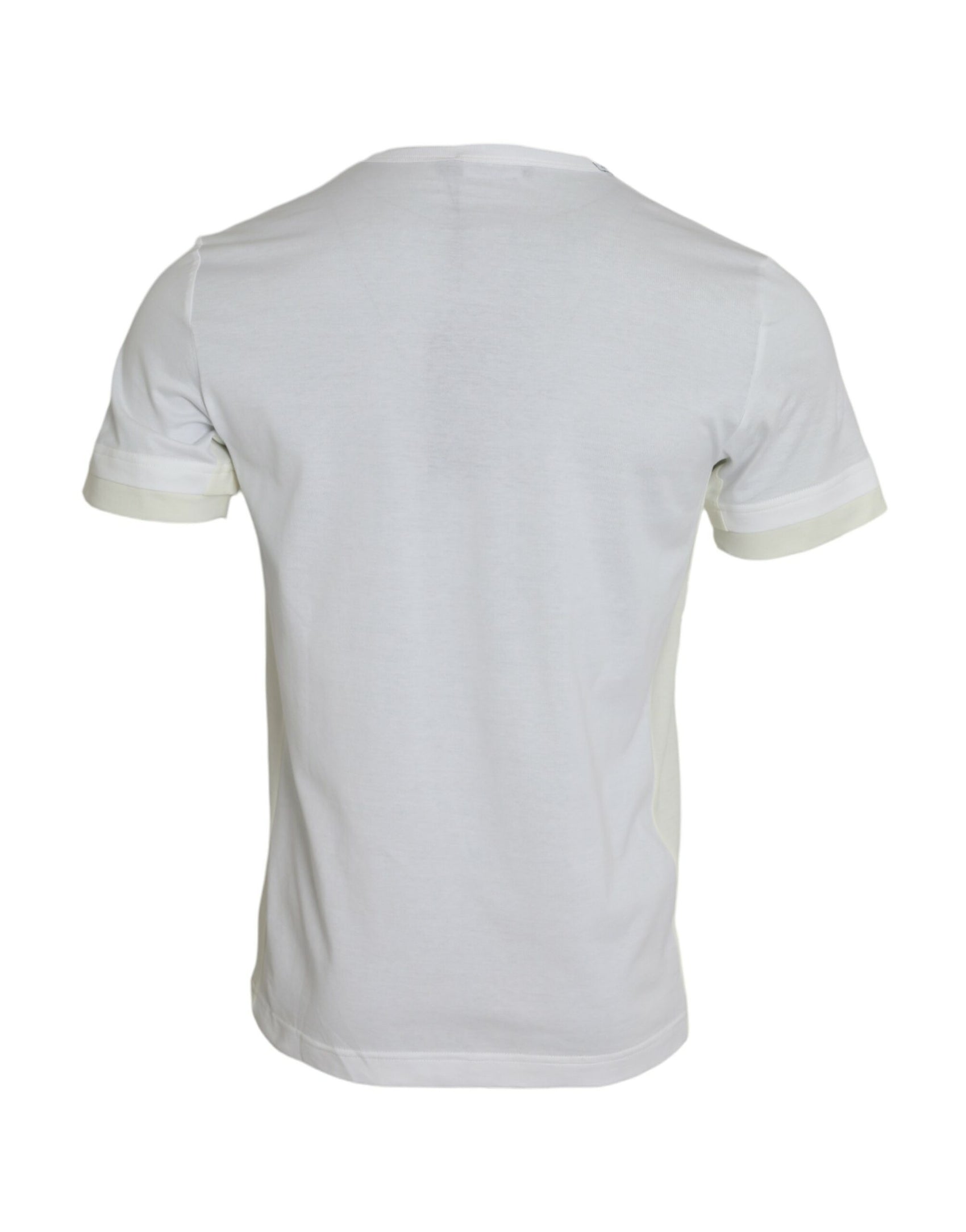 Weißes Baumwoll-T-Shirt mit kurzen Ärmeln und Tasche