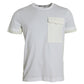 Weißes Baumwoll-T-Shirt mit kurzen Ärmeln und Tasche