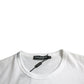 Weißes Baumwoll-T-Shirt mit kurzen Ärmeln und Tasche