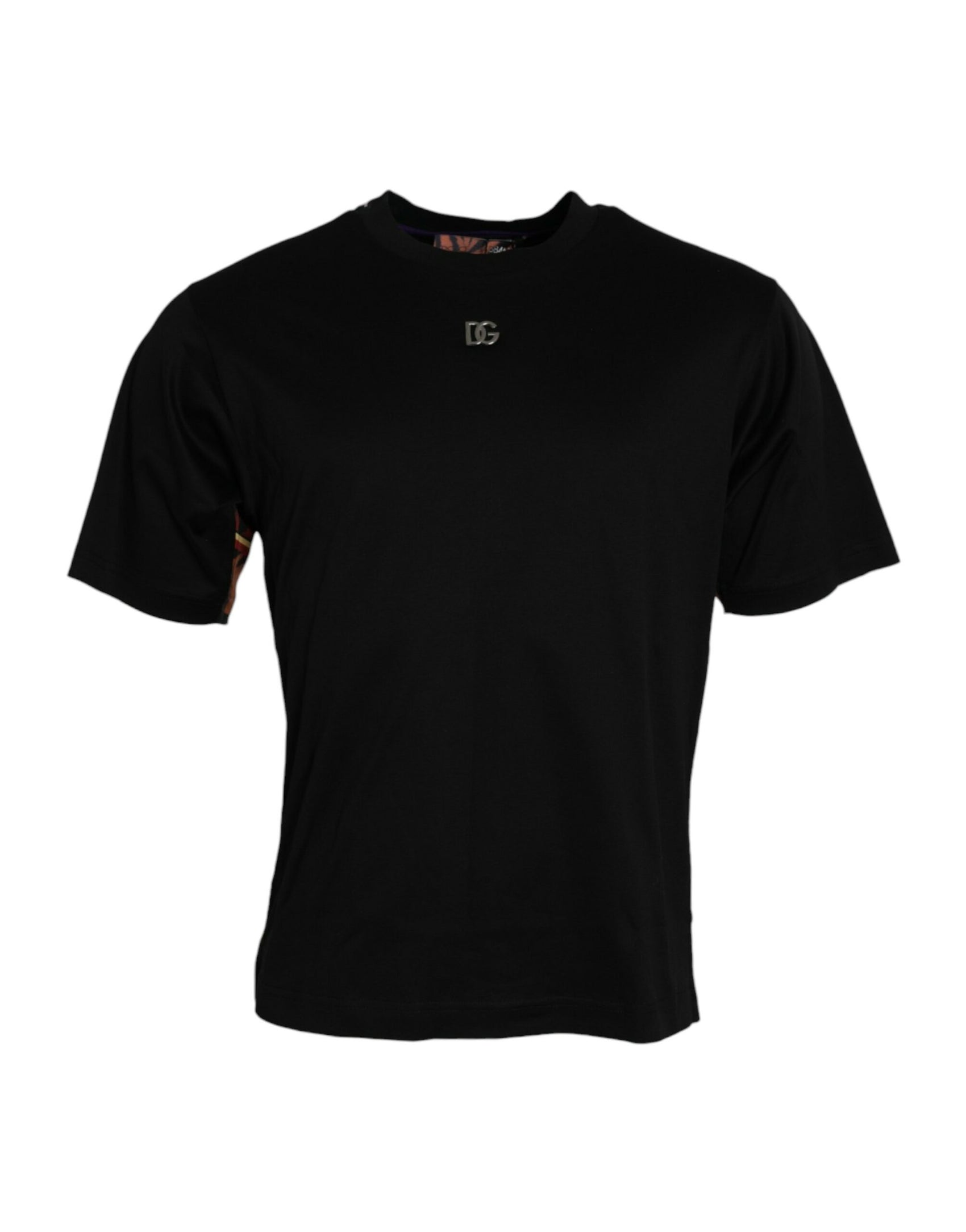 Mehrfarbiges Kurzarm-T-Shirt aus Baumwolle mit Tiger-Print