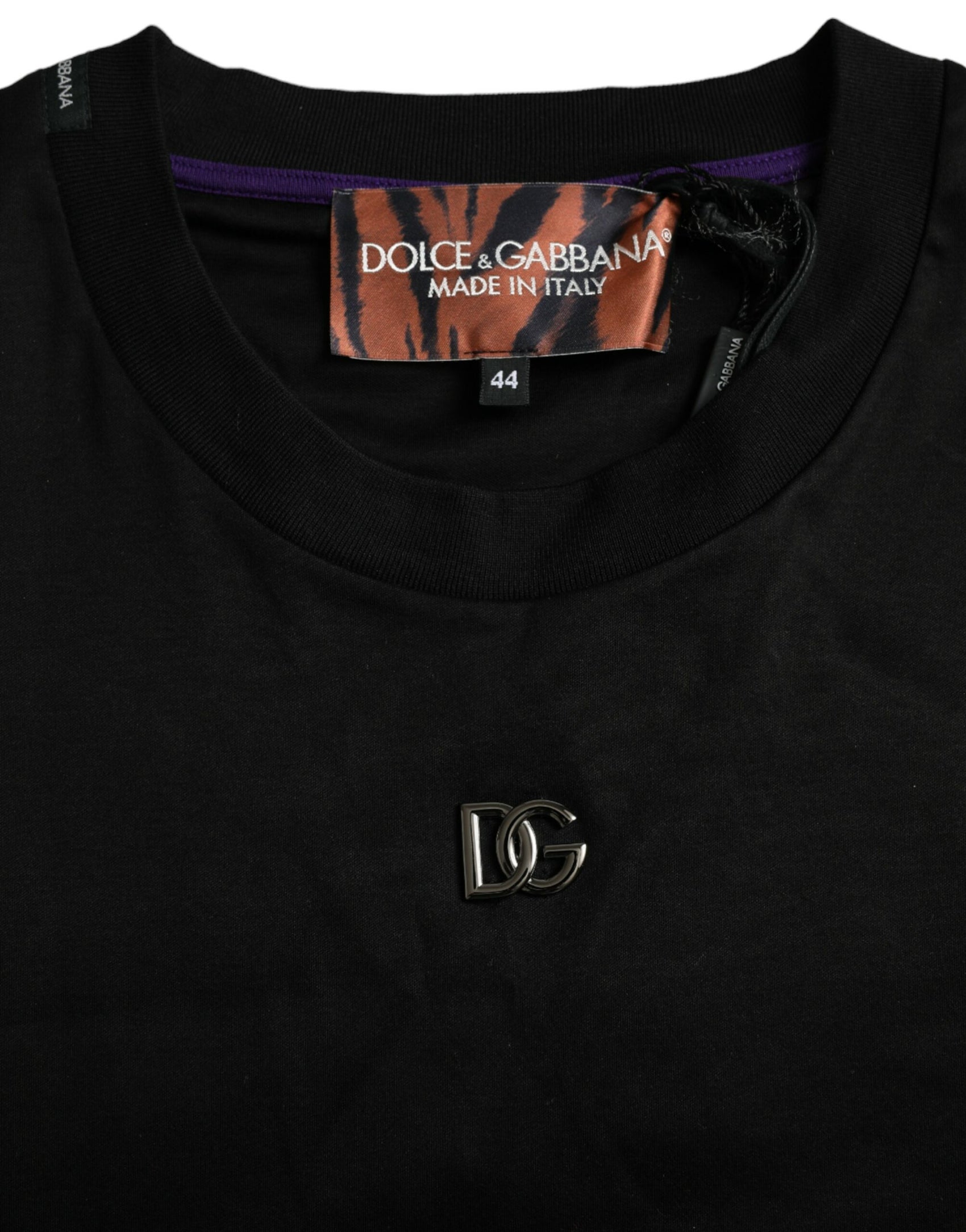 Mehrfarbiges Kurzarm-T-Shirt aus Baumwolle mit Tiger-Print