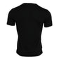 Schwarzes #DGFamily Baumwoll-T-Shirt mit Rundhalsausschnitt