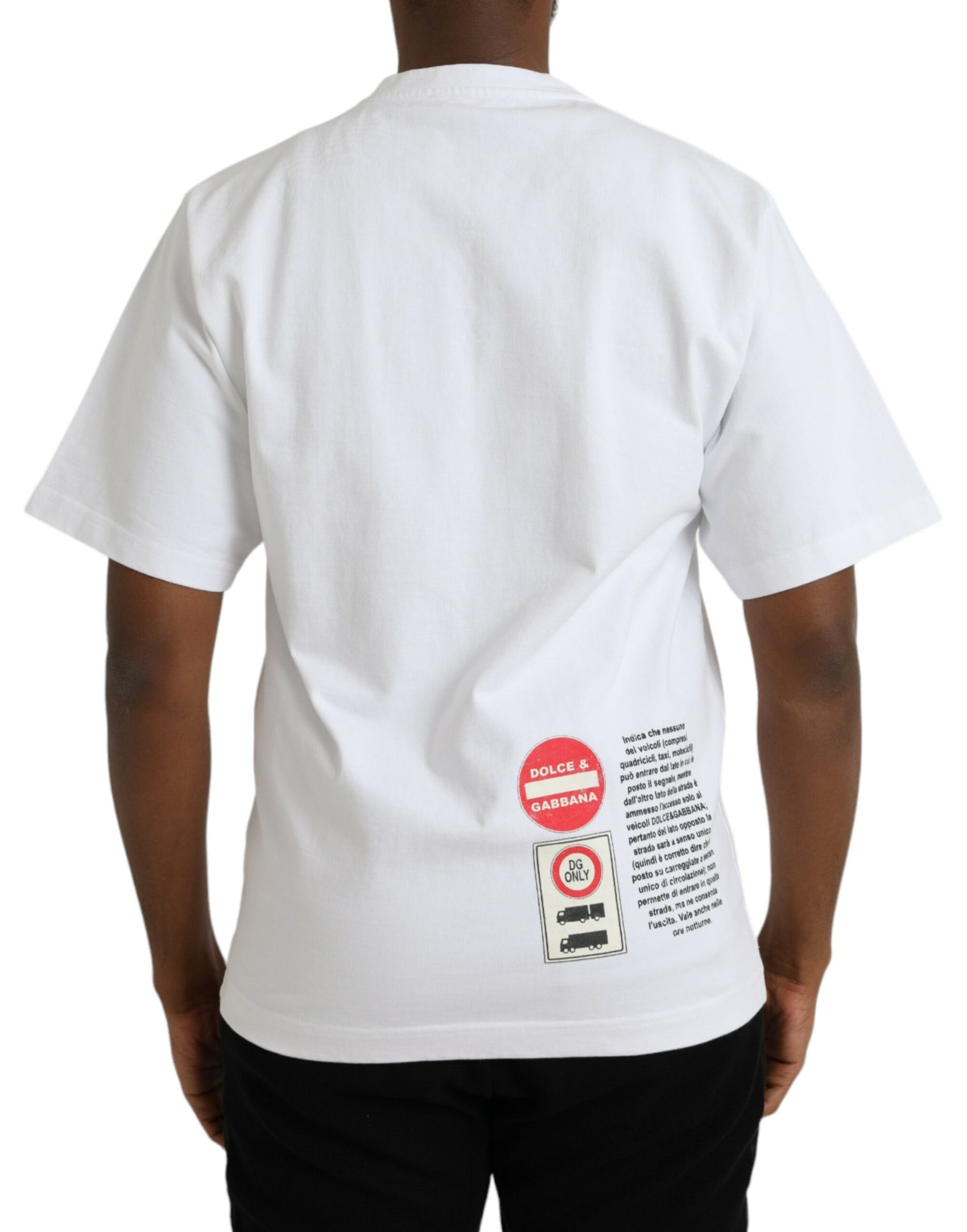 Weißes Amor Heart Baumwoll-T-Shirt mit Rundhalsausschnitt und kurzen Ärmeln