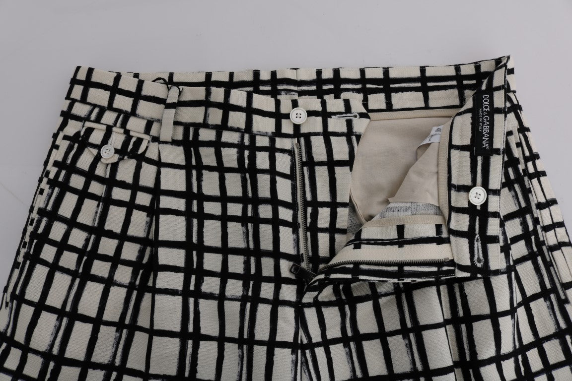 Elegante gestreifte Shorts aus Baumwoll-Leinen