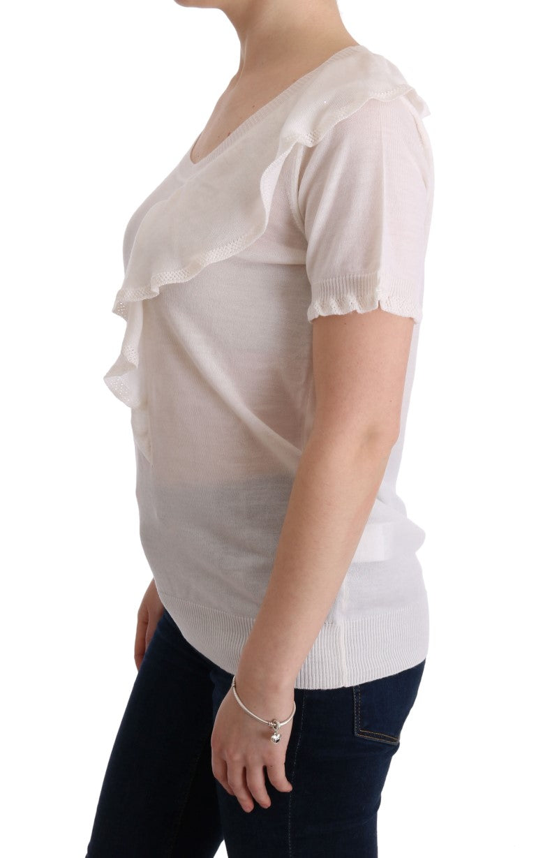 Elegantes weißes Top aus Lana-Wolle