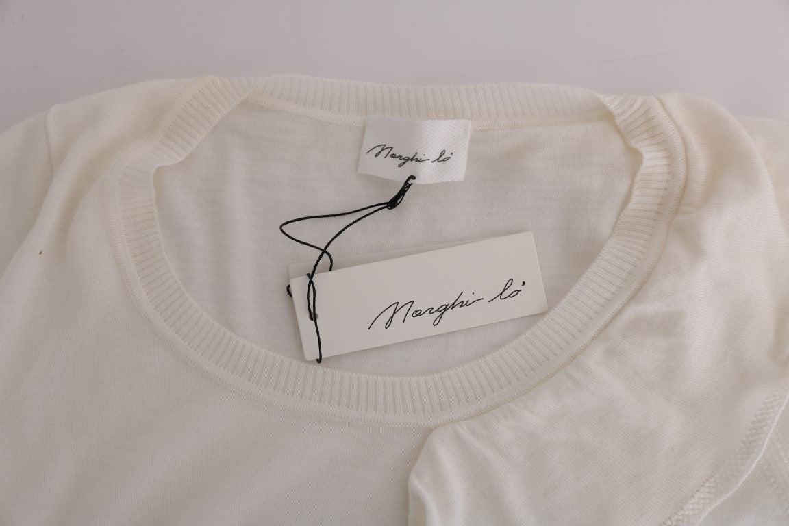 Elegantes weißes Top aus Lana-Wolle