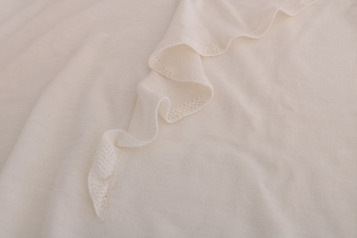 Elegantes weißes Top aus Lana-Wolle